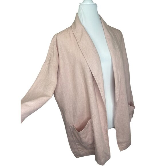 Eileen Fisher Open Blazer Linen Blush Pink Color Size MED - Picture 7 of 8